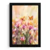Vlinders - Oranje - Bloemen fotolijst zwart zonder passe partout klein -3d
