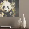 Panda - Pandabeer - Wilde dieren - Natuur - Bloemen PET vilt klein -sfeer6_closeup