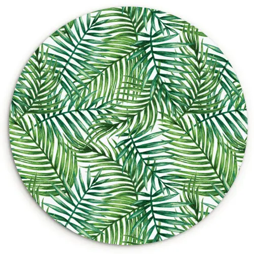 Palmboom - Bladeren - Groen Wandcirkel plexiglas klein 852 -3d