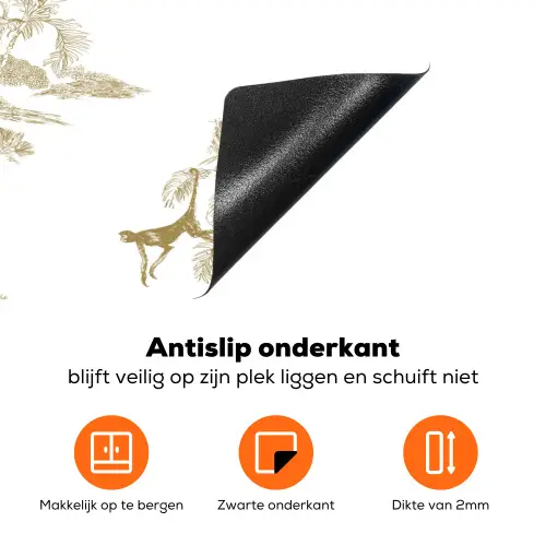 Wit - Apen - Beige Inductie beschermer vinyl 3mm klein 276 -zzzzzzz-td-onderkant