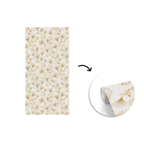 Ginkgo - Takken - Goud fotobehang vinyl groot 64 -3d