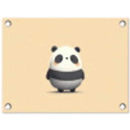 Panda - Beige - Minimalistisch tuinposter los doek klein -3d