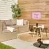 Tekst - Roze - Love - Hart tuinposter los doek klein -sfeer4