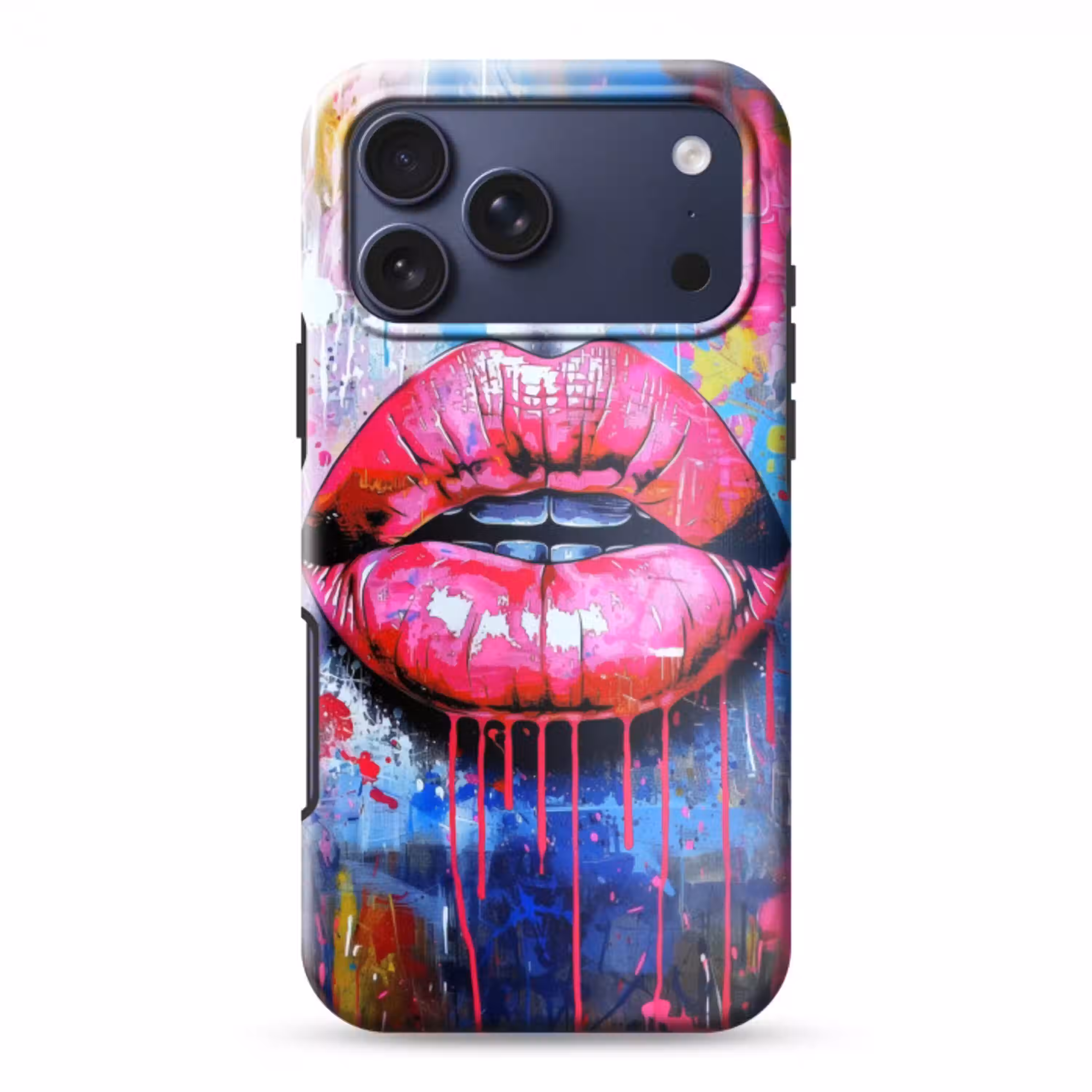 Graffiti - Lippen - Felroze - Geschilderd Toughcase MagSafe Apple iPhone 17 Pro Max klein -3d