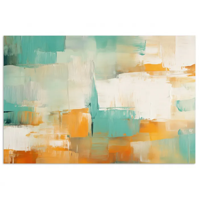 Kunst - Abstract - Blauw - Wit poster papier klein -3d