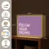 Follow your dreams - Paars - Penseeltextuur Light Box met batterij (Wandlamp) middel -USP_websiteoverzichtNL