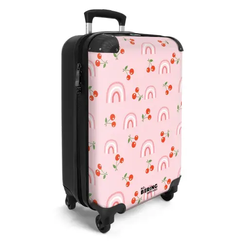 Kersen en regenboogpatroon NBS - Handbagage koffer - Unisex middel -productfoto_3d