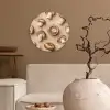 Kastanje Champignons - Beige Wandcirkel kunststof plaat 5mm dik klein -sfeer1