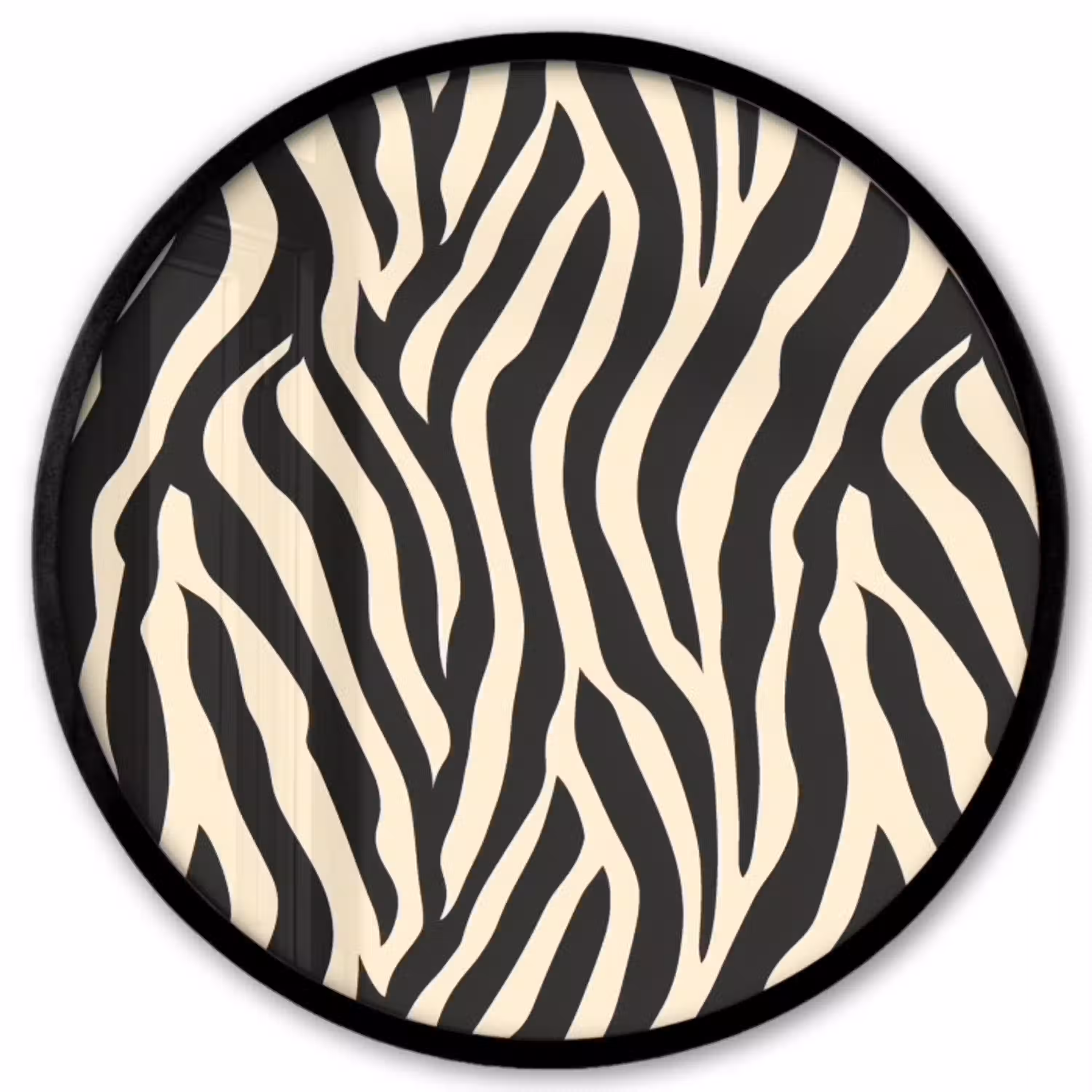 Zebra - Print - Klassiek - Zwart Fotolijst rond zonder passe partout klein 856 -3d