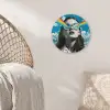 Vrouw - Bril - Regenboog - Wolken Wandcirkel kunststof plaat 5mm dik klein -sfeer5