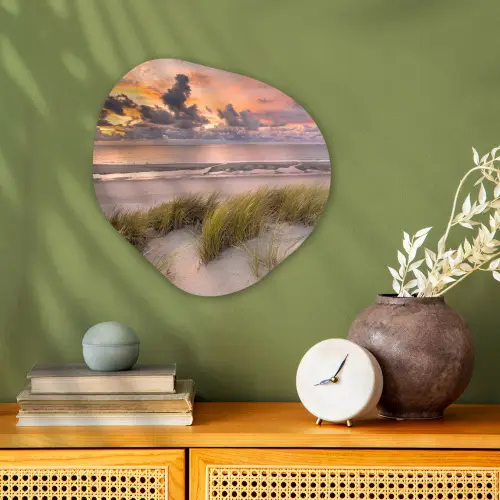 Zonsondergang - Duin - Strand - Planten - Zee Wandcirkel Organisch Forex 3mm klein -sfeer2