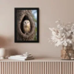 Kerkuil - Boom - Natuur - Bruin fotolijst zwart zonder passe partout klein -sfeer5