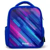Neon - Strepen - Abstract - Blauw - Roze Kinderrugzak - Blauw middel -3d