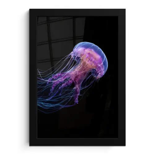 Kwal - Doorzichtig - Roze - Tentakels fotolijst zwart zonder passe partout klein -3d