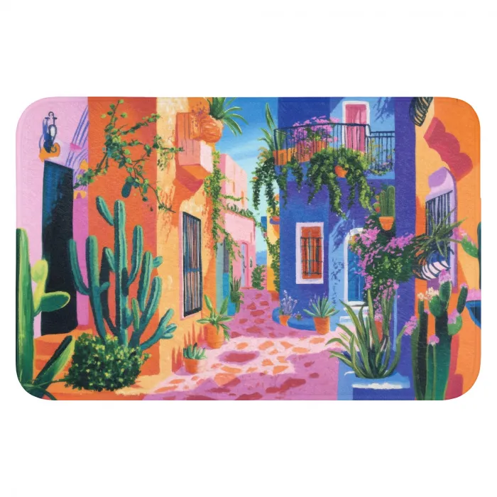 Geel - Blauw - Oranje - Huis WCmat klein -3d