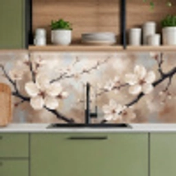 Bloesem - Takken - Schilderij - Beige - Serene keuken achterwand 2 middel -sfeer3