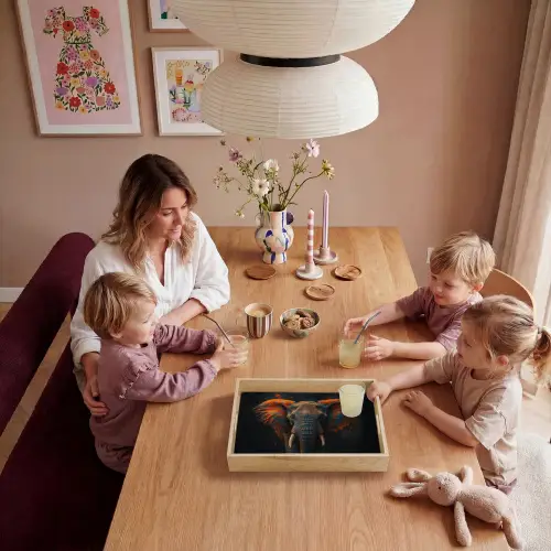 Olifant - Oranje - Oren Dienblad Rechthoek middel -sfeer4