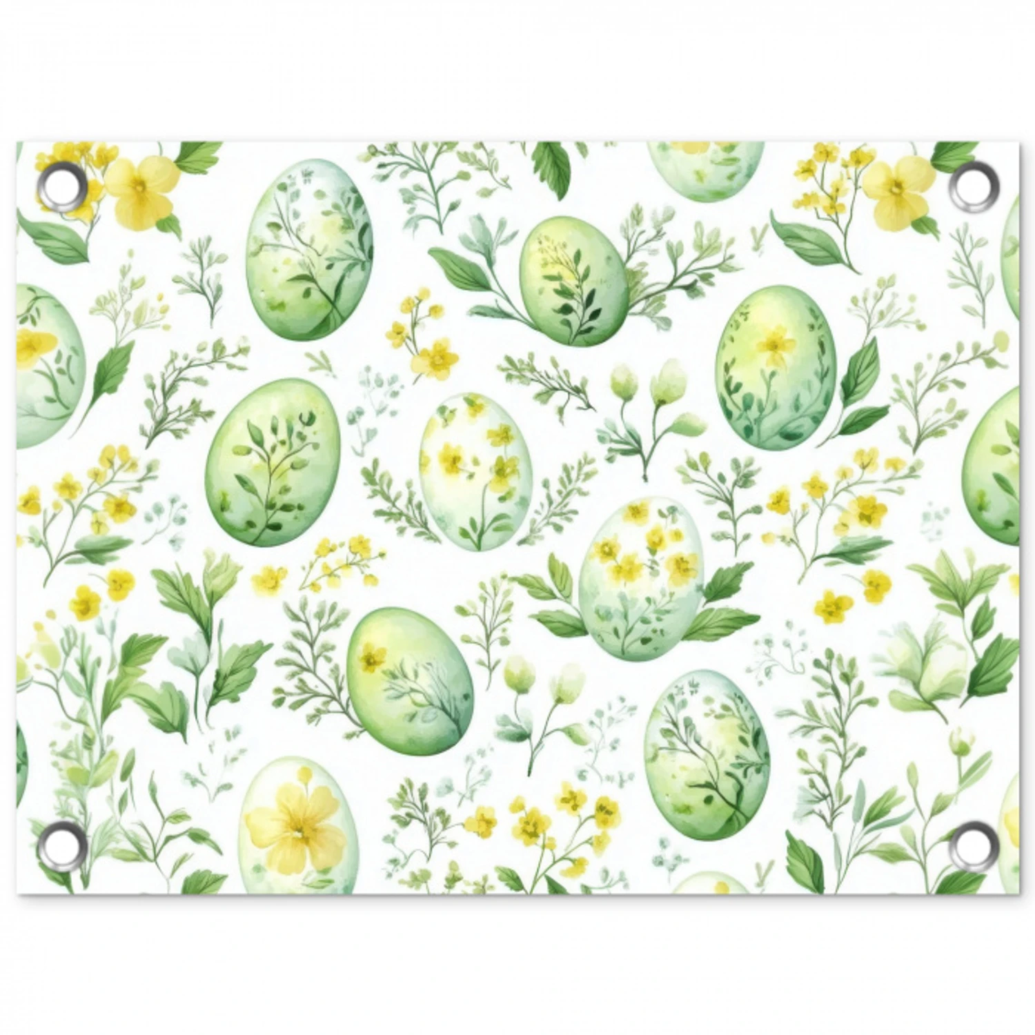Patroon - Groen - Eieren tuinposter los doek klein -3d