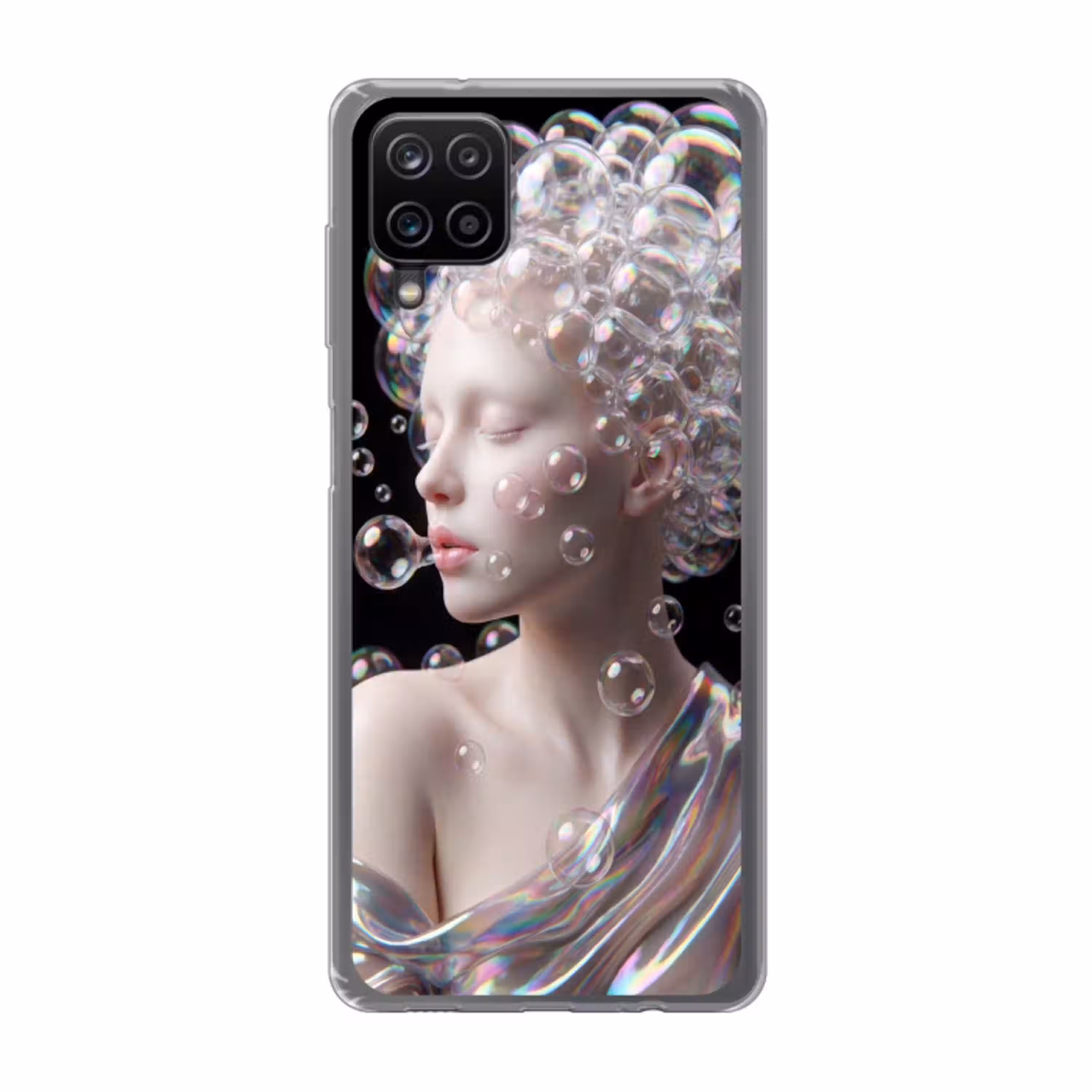 Vrouw - Bellen - Abstract - Kleurrijk Telefoonhoesje Samsung Galaxy A12 klein -3d