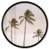 Palmbomen - Zonsondergang - Roze Fotolijst rond zonder passe partout klein -3d