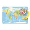 Wereldkaart - Staatkundig - Blauw - Aarde - Educatief Placemat vinyl groot -zzzproduct_Kitchenyeah-website