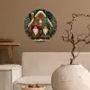 Kerst - Gnomen - Peperkoekhuisje - Rood - Groen Wandcirkel behangsticker klein -sfeer1