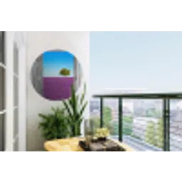 Bloemen - Lavendel - Doorkijk Wandcirkel tuinposter met ringen klein -buiten1
