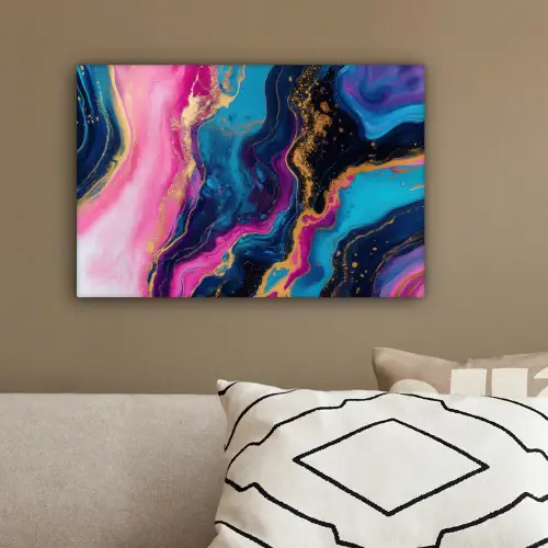 Marmer - Modern - Goud canvas 2cm klein -sfeer3