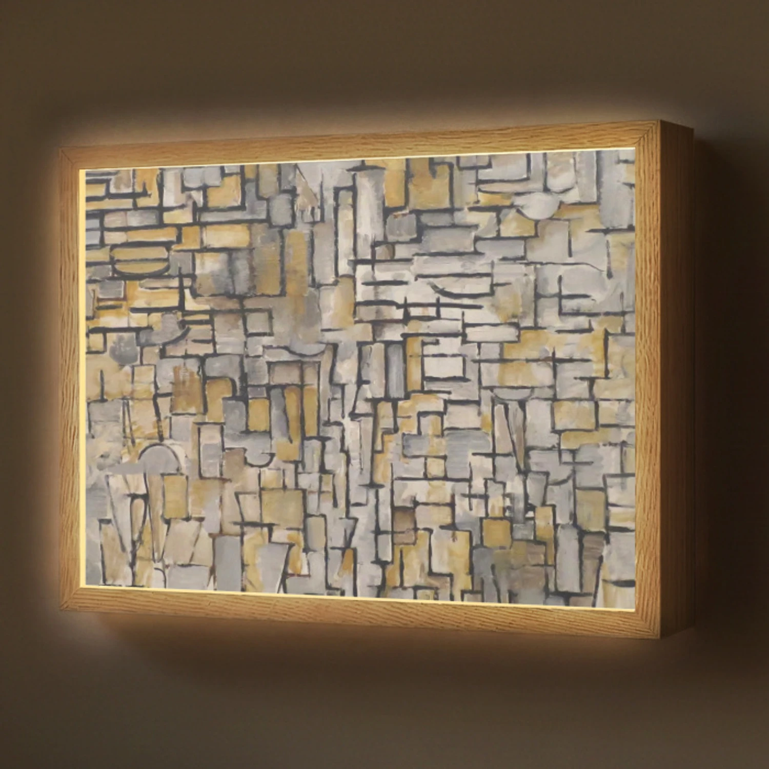 Mondriaan - Kunst - Oude meesters - Tableau I Light Box met batterij (Wandlamp) middel -z3d_website