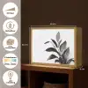 Plant - Bladeren - Minimalistisch - Zwart Light Box met batterij (Wandlamp) middel -USP_websiteoverzichtNL