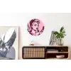 Vintage - Vrouw - Roze Wandcirkel aluminium klein -kantoor