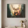 Hert - Geverfd - Gewei - Bruin Textielframe - compleet frame klein -sfeer2