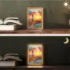 Vuurtoren - Zonsondergang - Duinen - Horizon Light Box met kabel (Tafellamp) klein -sfeer3