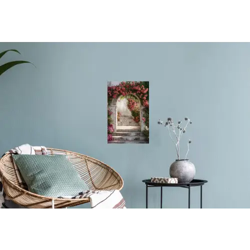 Doorkijk - Rozen - Vintage - Poort Muursticker klein -plant