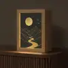 Rivier - Goud - Maan - Vogels Light Box met kabel (Tafellamp) klein -z3d_website
