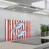 Vissen - Verticale strepen - Blauw - Rood keuken achterwand spatscherm klein -3d_schuin