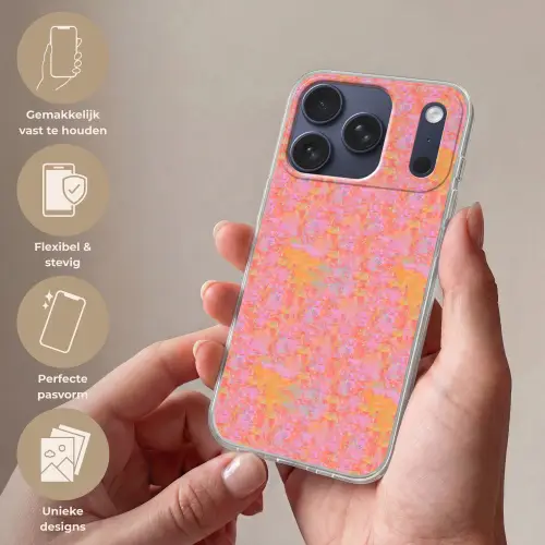 Vloeiend - Verf - Perzik Telefoonhoesje iPhone 17 Pro klein 878 -sfeer3_NL