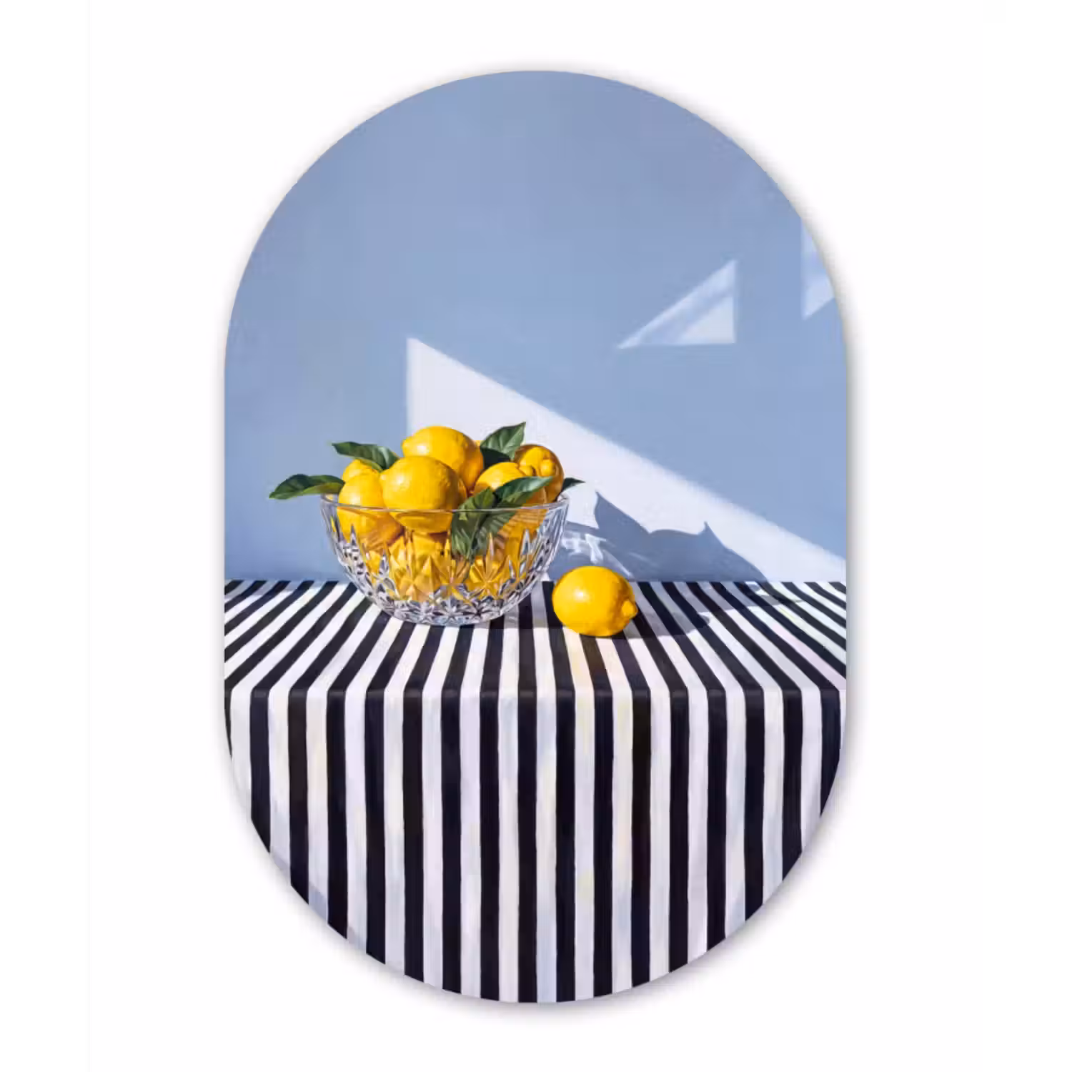 Muurovaal - Glas - Citroenen - Fruit - Geel