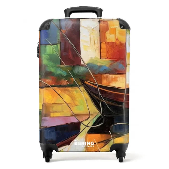 Abstract - Kunst - Boot - Kleuren NBS - Handbagage koffer - Kinderen Unisex middel -productfoto_recht