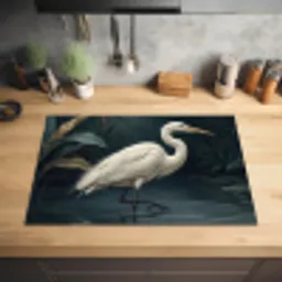 Reiger - Water - Natuur - Modern - Wit Inductie beschermer vinyl 3mm klein -sfeer5