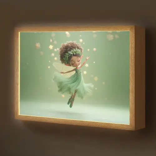 Fee - Groen - Sprookje - Sterren Light Box met batterij (Wandlamp kind) middel -z3d_website