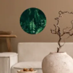 Bladeren - Jungle - Natuur - Tropisch - Planten Wandcirkel behangsticker klein -sfeer1