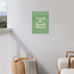 Tekst - Groen - Sierlijk - Letters tuinposter los doek klein -sfeer8