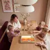 Koffie - Landschap - Oranje - Koffiebonen Dienblad Rechthoek middel -sfeer4