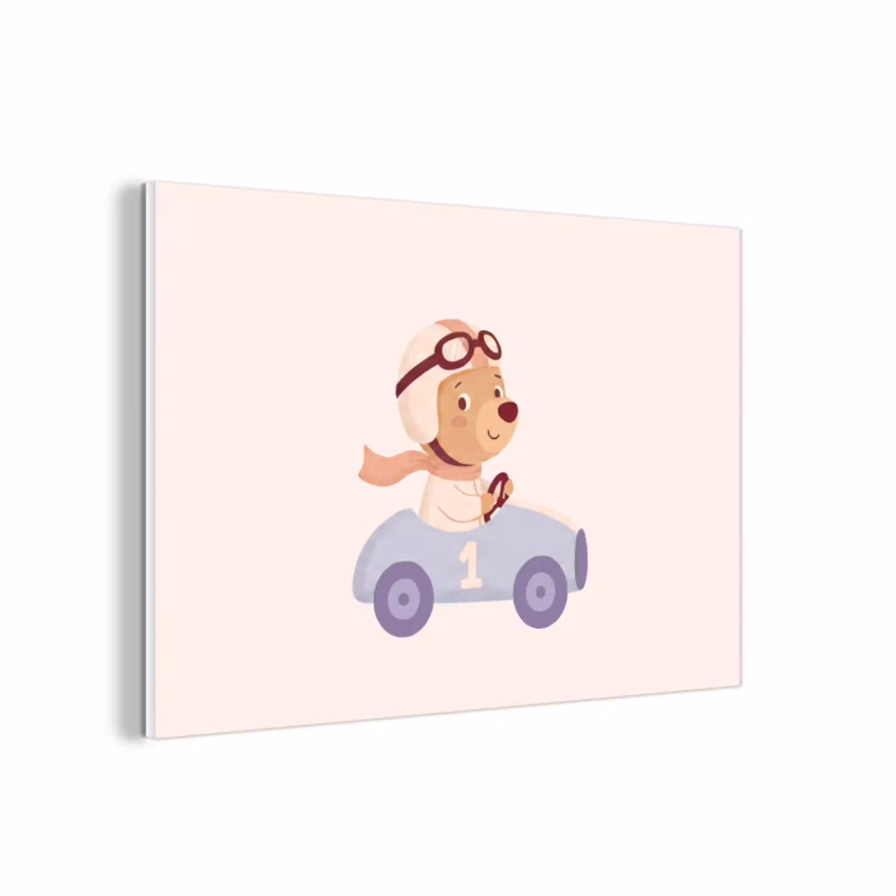 Beer - Auto - Kinderkamer - Cartoon - Speels forex 5mm xxl -3d