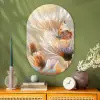 Vlinder - Bloem - Oranje Wandcirkel Ovaal Glas middel -sfeer2