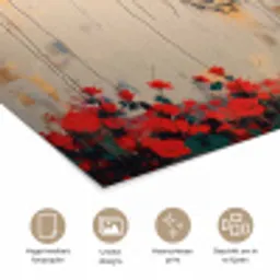 Street art - Man - Bloemen - Rood - Graffiti - Banksy poster papier klein -closeup_NL