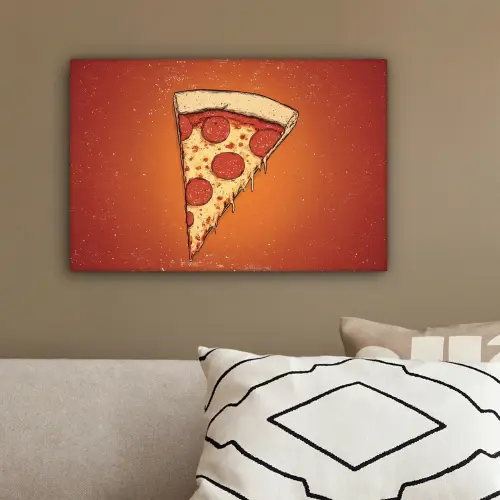 Pizza - Kaas - Rood - Pepperoni canvas 2cm klein -sfeer3