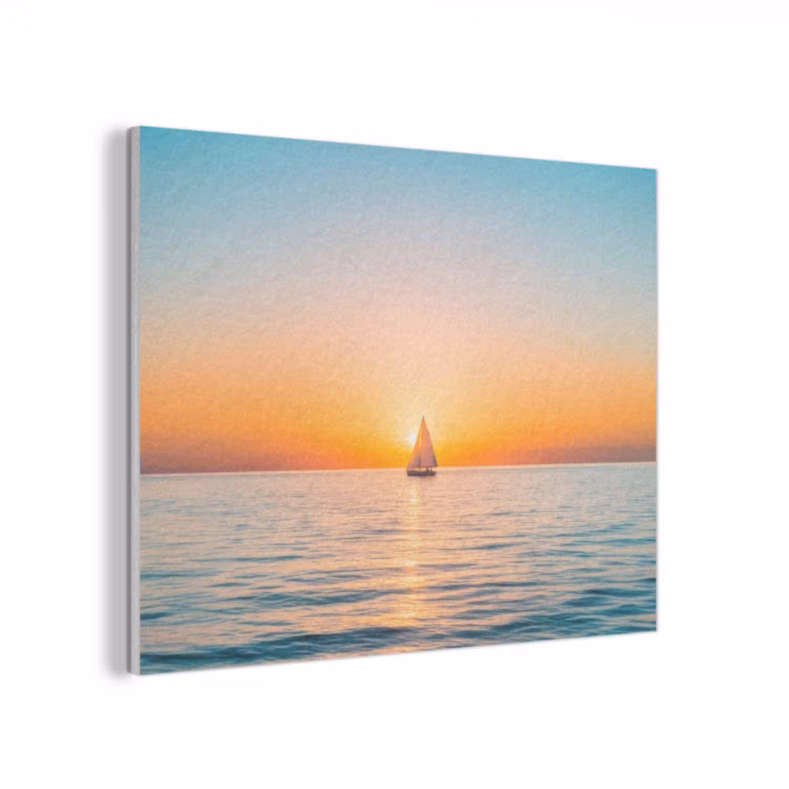 Zee - Zeilboot - Zonsondergang PET vilt klein -3d