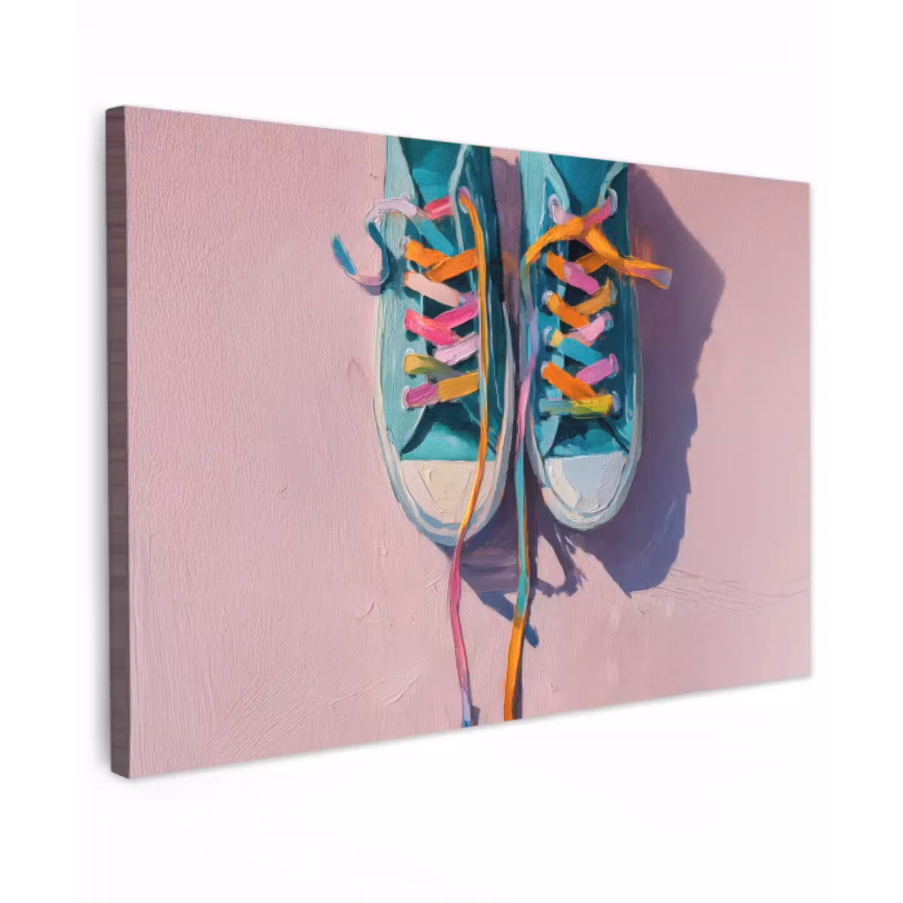 Sneakers - Veters - Kleurrijk - Schaduw canvas 2cm klein -z3d